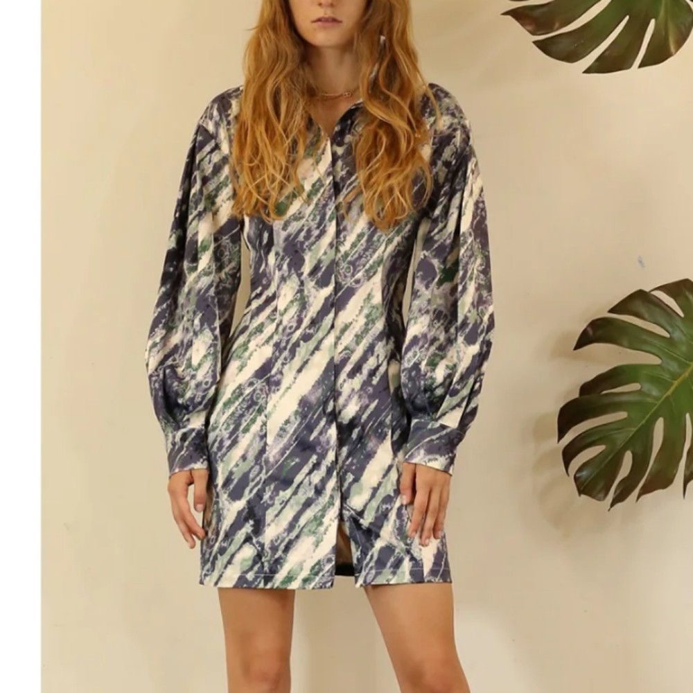 Mulla multi-colored button-down dress SZ.L NWT